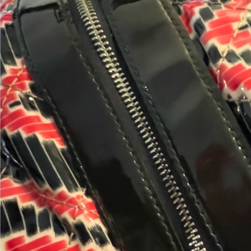 Tory Burch  Travel Bag Large Red and Black Geometric - Picture 7 of 16